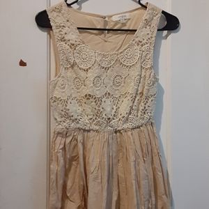 cream knee length dress